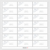 Dusty Blue Floral Line Art Guest Address Sticker (Blatt)