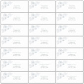 Dusty Blue Floral Line Art Guest Address Sticker (Vorderseite)