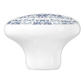 Dusty Blue Floral Mandala Keramikknauf (Seitenansicht)