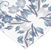 Dusty Blue Floral Mandala Kurzer Tischläufer (Ecke)