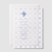 Dusty Blue Floral Mit Monogramm Floral Wedding Pergament Einladungen (Versetzt (Einladung))