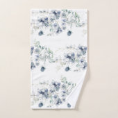 Dusty Blue Floral Mit Monogramm Handtuch Set (Handtuch)