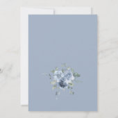 Dusty Blue Floral Modern Bridal Dusche Einladung (Rückseite)