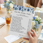 Dusty Blue Floral Mommy oder Daddy Baby Shower Gam Flyer