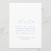 Dusty Blue Floral Monogram Thank You Card Dankeskarte (Rückseite)