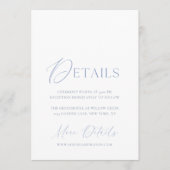 Dusty Blue Floral Monogram Wedding Details Card  Einladung (Vorderseite)