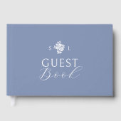 Dusty Blue | Floral Monogram Wedding Gästebuch (Vorderseite)