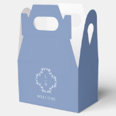Dusty Blue | Floral Monogram Wedding Geschenkschachtel (Geöffnet)