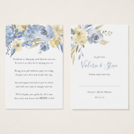 Dusty Blue Floral No Wrap Dusche Geschenk-Tag