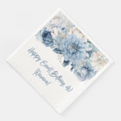 Dusty Blue Floral Party Napkins Serviette (Ecke)