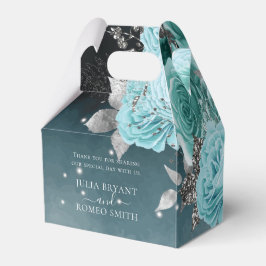 Dusty Blue Floral Personalisiert Wedding Geschenkschachtel