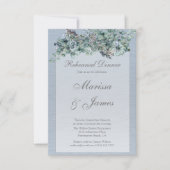 Dusty Blue Floral Probe Abendessen Einladung (Vorderseite)