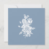 Dusty Blue Floral Probe Dinner Einladung (Rückseite)