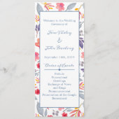 Dusty Blue Floral Program Programm (Vorderseite)