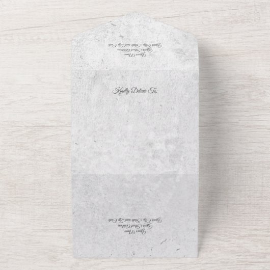 Dusty Blue Floral QR Code All In One Einladung (Außenbereich)