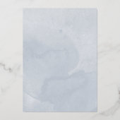 Dusty Blue Floral Quinceanera Folieneinladung (Rückseite)