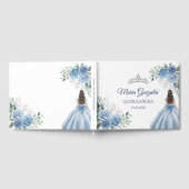 Dusty Blue Floral Quinceañera Gästebuch (Voll)