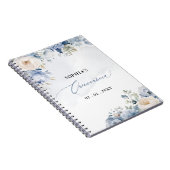 Dusty Blue Floral Quinceañera Gästebuch Notizblock (Rechte Seite)