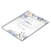 Dusty Blue Floral Quinceañera Gästebuch Notizblock (Linke Seite)