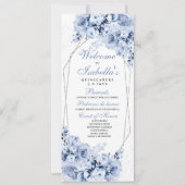 Dusty Blue Floral Quinceanera Programm (Vorderseite)