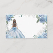Dusty Blue Floral Quinceñera Detail-Karte Begleitkarte (Rückseite)