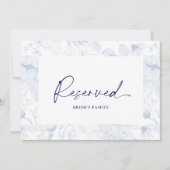 Dusty Blue Floral Reserved Seating Card Einladung (Vorderseite)