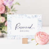 Dusty Blue Floral Reserved Seating Card Einladung