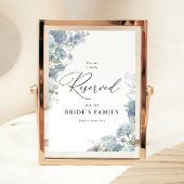Dusty Blue Floral Reserved Sign 5x7 Wedding Decor Poster