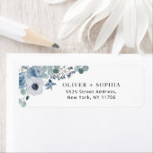 Dusty blue floral Return Address Label (Insitu)