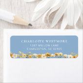Dusty Blue Floral Return Address Label (Insitu)