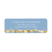 Dusty Blue Floral Return Address Label (Vorne)