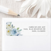 Dusty Blue Floral Return Address Label (Insitu)