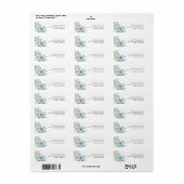 Dusty Blue Floral Return Address Label (Vorne)