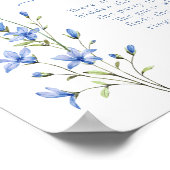 Dusty Blue Floral Ring Brautparty Game Poster (Ecke)