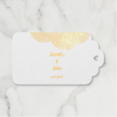 Dusty Blue Floral Rose Elegante Hübsche Coole Hoch Geschenkanhänger (Vorderseite (Horizontal))