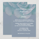 Dusty Blue Floral Rose Elegante Moderne Hochzeit Einladung (Vorne/Hinten)