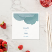 Dusty Blue Floral Rose Elegante Trendy Wedding Serviette (Beispiel)