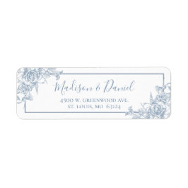 Dusty Blue Floral Rücksendeadresse