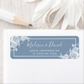 Dusty Blue Floral Rücksendeadresse (Insitu)