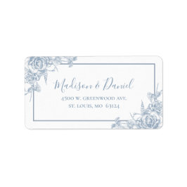 Dusty Blue Floral Rücksendeadresse Adressaufkleber