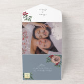 Dusty Blue Floral Rustic All-in-One Einladung (Außenbereich)