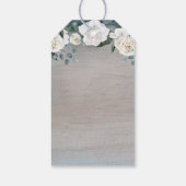 Dusty Blue Floral Rustic Country Wedding Geschenkanhänger (Rückseite)