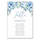 Dusty Blue Floral Rustic Modern Calligraphy Tischnummer (Vorderseite)