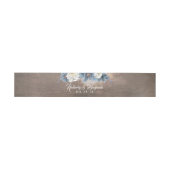 Dusty Blue Floral Rustic Wedding Einladungsbanderole (Flach)