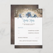 Dusty Blue Floral Rustic Wedding RSVP (Vorne/Hinten)