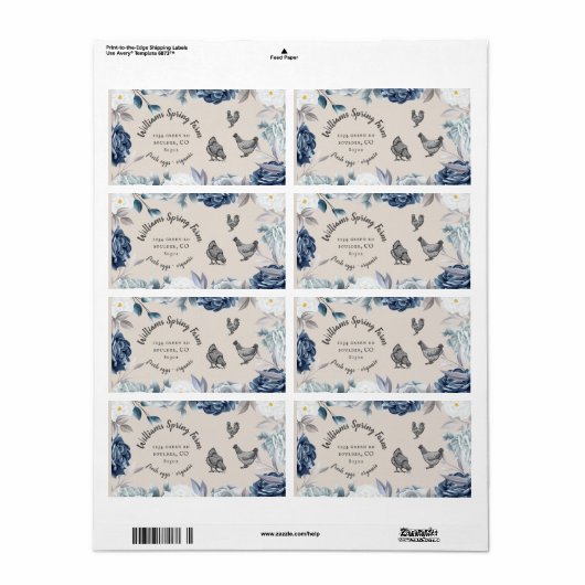 Dusty Blue Floral Rustikales Skriptduck Egg Carton (Vorne)