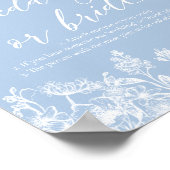 Dusty Blue Floral Sage nicht Hochzeit oder Brautsp Poster (Ecke)
