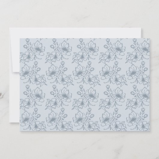 Dusty Blue Floral Save The Date (Rückseite)