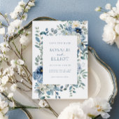 Dusty Blue Floral Save the Date Boho Save the Date Einladung