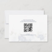 Dusty Blue Floral Save the Date QR Code (Rückseite)